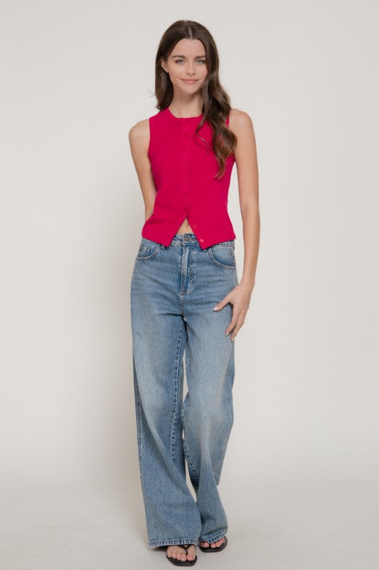 Berry Button Top