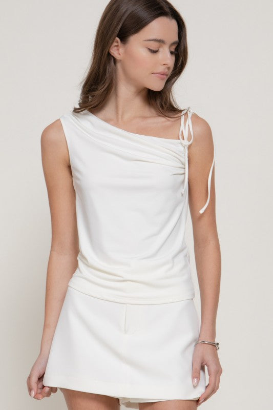 Sleeveless One Shoulder Top