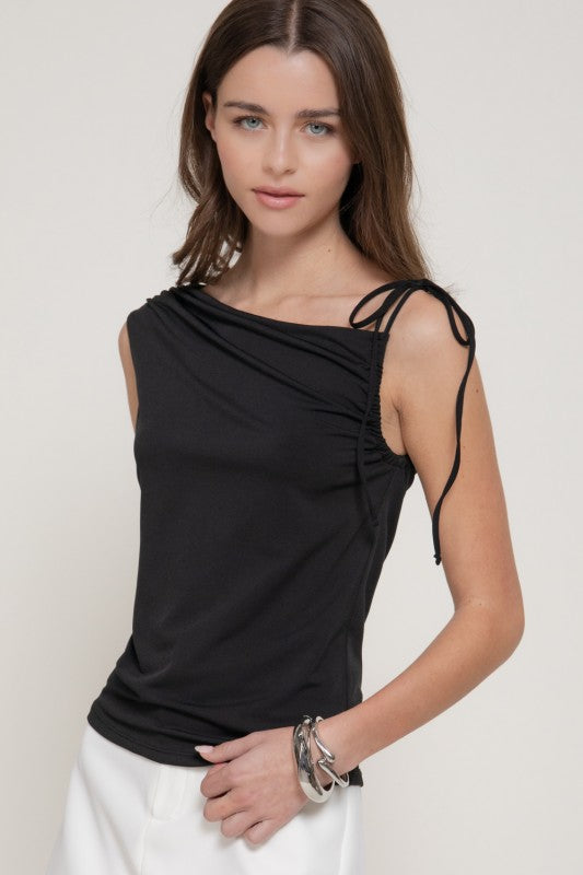 Sleeveless One Shoulder Top