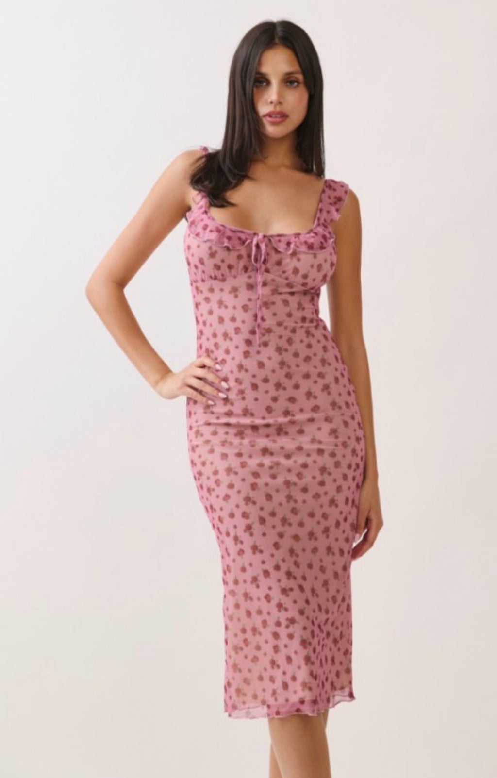 Blushing Bloom Midi Dress